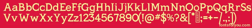 KingthingsSerifique Font – Yellow Fonts on Red Background