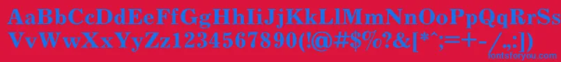 JournalBold-fontti – siniset fontit punaisella taustalla