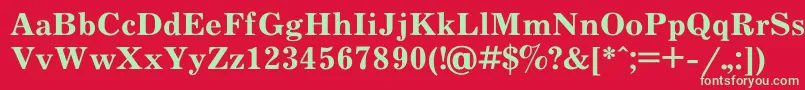 JournalBold Font – Green Fonts on Red Background