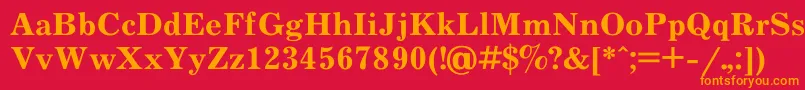 JournalBold-Schriftart – Orangefarbene Schriften auf rotem Hintergrund