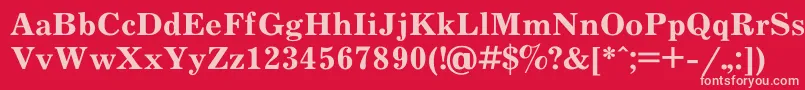 JournalBold-fontti – vaaleanpunaiset fontit punaisella taustalla