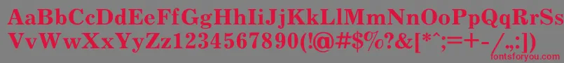 フォントJournalBold – 赤い文字の灰色の背景