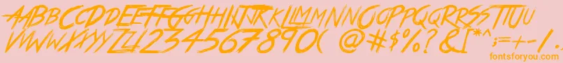 TrueLies Font – Orange Fonts on Pink Background