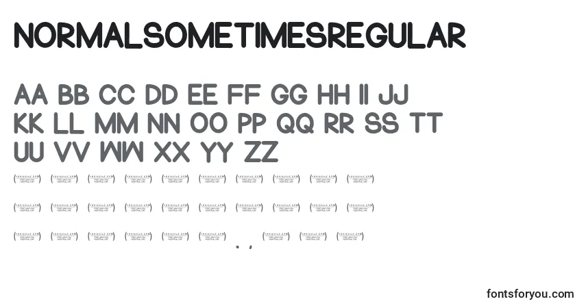 Schriftart NormalsometimesRegular – Alphabet, Zahlen, spezielle Symbole
