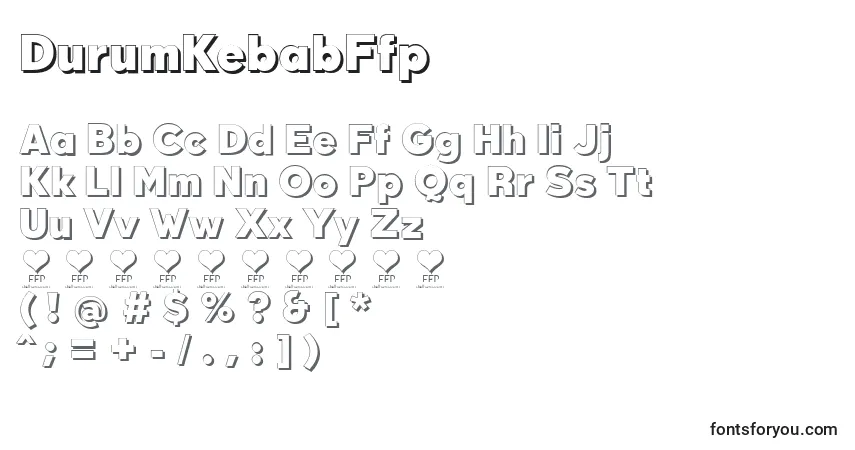 A fonte DurumKebabFfp – alfabeto, números, caracteres especiais