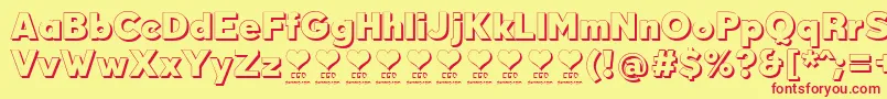 フォントDurumKebabFfp – 赤い文字の黄色い背景