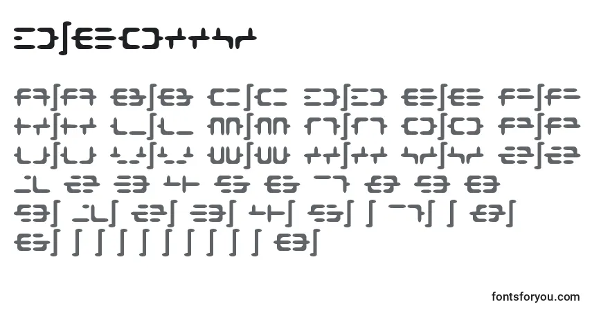 A fonte Deoxy – alfabeto, números, caracteres especiais