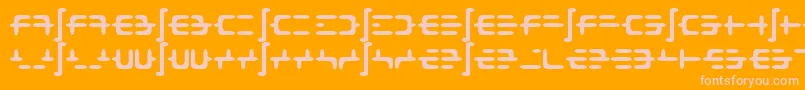 Deoxy-Schriftart – Rosa Schriften auf orangefarbenem Hintergrund