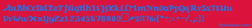Шрифт GenoaRegular – синие шрифты на красном фоне
