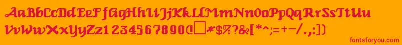 GenoaRegular Font – Red Fonts on Orange Background