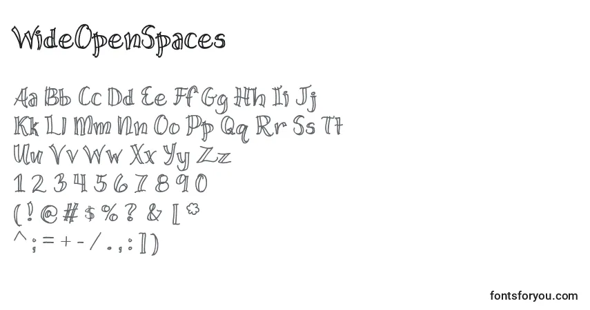Police WideOpenSpaces - Alphabet, Chiffres, Caractères Spéciaux