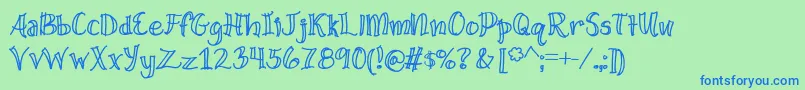 WideOpenSpaces Font – Blue Fonts on Green Background