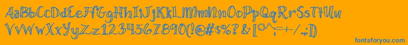 WideOpenSpaces Font – Blue Fonts on Orange Background