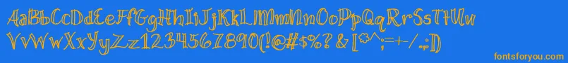 WideOpenSpaces Font – Orange Fonts on Blue Background