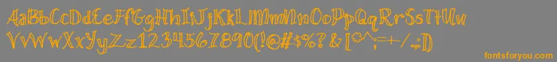 フォントWideOpenSpaces – オレンジの文字は灰色の背景にあります。