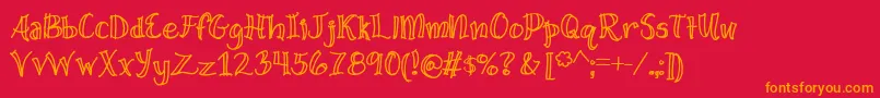 フォントWideOpenSpaces – 赤い背景にオレンジの文字