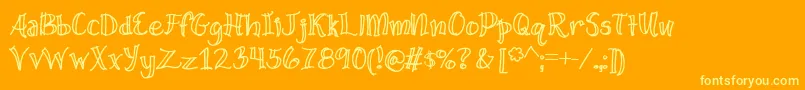 WideOpenSpaces Font – Yellow Fonts on Orange Background