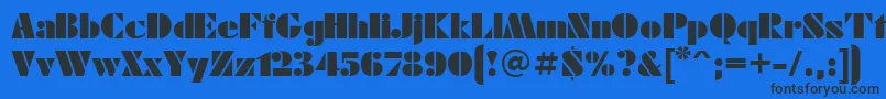 FuturaeugeniaCyrillic Font – Black Fonts on Blue Background