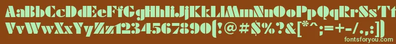 FuturaeugeniaCyrillic Font – Green Fonts on Brown Background