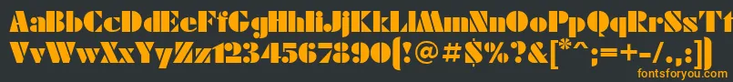 フォントFuturaeugeniaCyrillic – 黒い背景にオレンジの文字