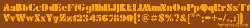 FuturaeugeniaCyrillic Font – Orange Fonts on Brown Background