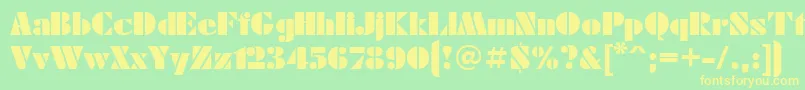 Czcionka FuturaeugeniaCyrillic – żółte czcionki na zielonym tle