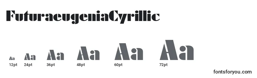 Größen der Schriftart FuturaeugeniaCyrillic