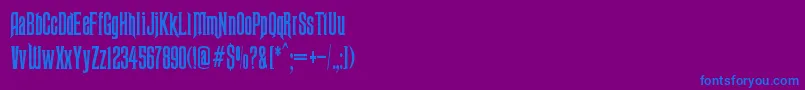 Fonte Ravenscroft – fontes azuis em um fundo violeta