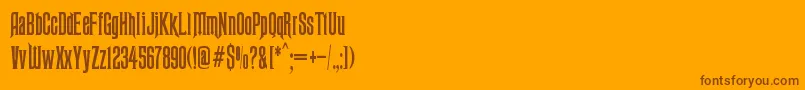 Ravenscroft Font – Brown Fonts on Orange Background