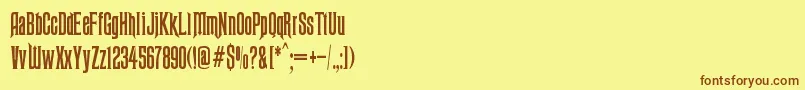 Ravenscroft Font – Brown Fonts on Yellow Background