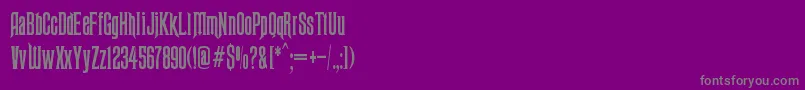 Fonte Ravenscroft – fontes cinzas em um fundo violeta