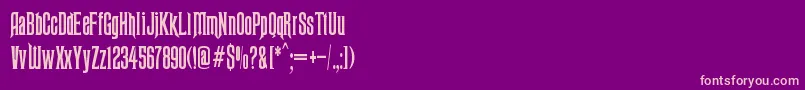 Fonte Ravenscroft – fontes rosa em um fundo violeta