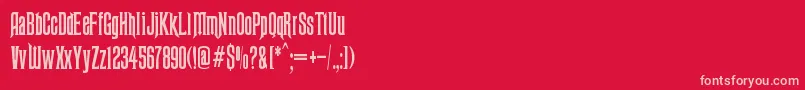 Ravenscroft Font – Pink Fonts on Red Background