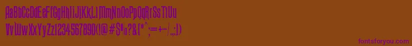Ravenscroft-Schriftart – Violette Schriften auf braunem Hintergrund