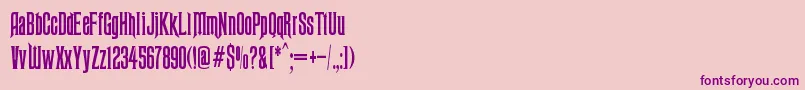 Ravenscroft-Schriftart – Violette Schriften auf rosa Hintergrund