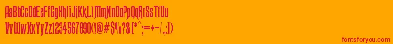 Ravenscroft Font – Red Fonts on Orange Background