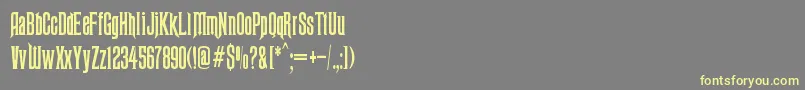 Ravenscroft-Schriftart – Gelbe Schriften auf grauem Hintergrund