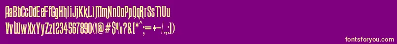 Ravenscroft-fontti – keltaiset fontit violetilla taustalla