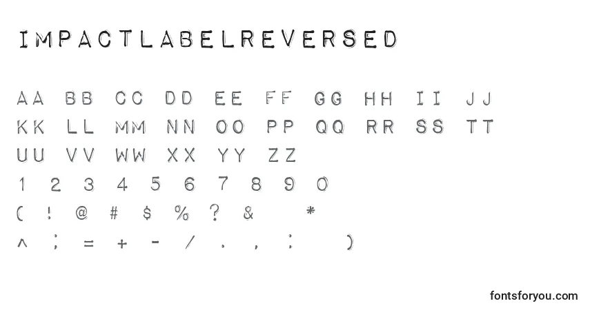 ImpactLabelReversedフォント–アルファベット、数字、特殊文字