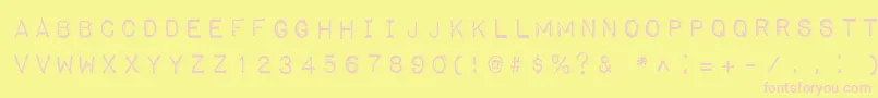 ImpactLabelReversed-Schriftart – Rosa Schriften auf gelbem Hintergrund