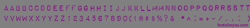 フォントImpactLabelReversed – 紫色のフォント、灰色の背景