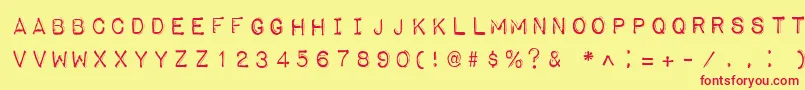 ImpactLabelReversed Font – Red Fonts on Yellow Background