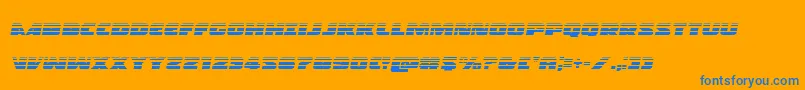 Policecruisergradital Font – Blue Fonts on Orange Background