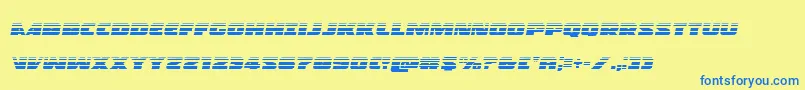 Policecruisergradital Font – Blue Fonts on Yellow Background