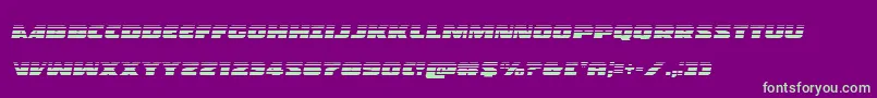 Policecruisergradital-Schriftart – Grüne Schriften auf violettem Hintergrund