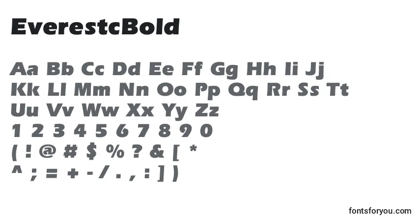 Czcionka EverestcBold – alfabet, cyfry, specjalne znaki