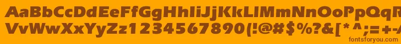 フォントEverestcBold – オレンジの背景に茶色のフォント