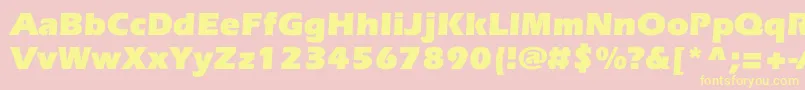 EverestcBold-Schriftart – Gelbe Schriften auf rosa Hintergrund