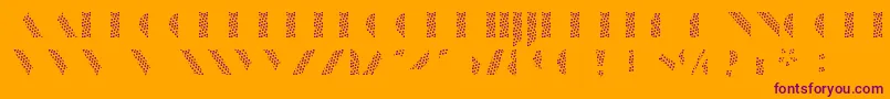 ManbowScreen-Schriftart – Violette Schriften auf orangefarbenem Hintergrund