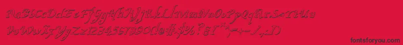 ValleyForgeOutlineItalic-fontti – mustat fontit punaisella taustalla